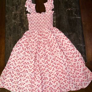Hill House Pink Floral Ruffle Dress